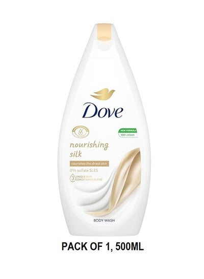 Buy Dove Nourishing Silk Body Wash 500 ml nourishes the driest skin in UAE