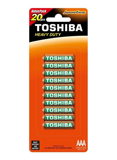 Buy Toshiba Heavy Duty AAA 20 Pcs Battery Pack in UAE