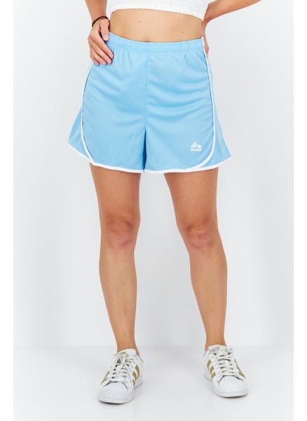 Buy Women Sportswear Fit Plain Training Shorts, Light Blue in Saudi Arabia