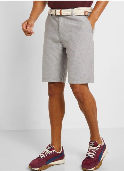 Buy Mens Oxford Cotton Short With Belt in UAE