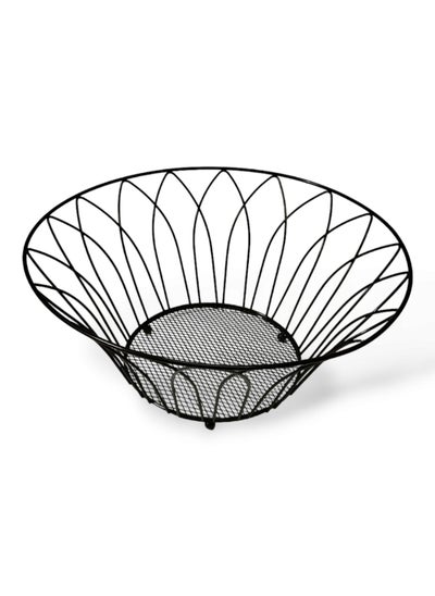 Buy Modern Modern Round Metal Fruit Plate, Wrought Iron Fruit Bowl, Fruit and Vegetable Storage Basket, Fruit Plate for Living Room Home Kitchen Decoration (Black) in Egypt