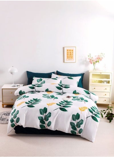 اشتري Duvet cover set, Stylish Green Leaves Design various sizes في الامارات