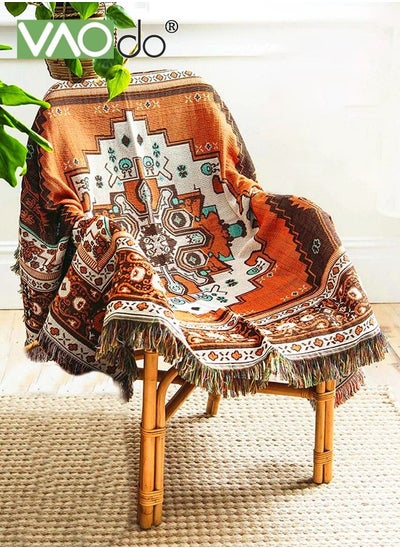 Buy Versatile Knitted Throw Blankets for Couch and Bed Lightweight Woven Blanket with Tassels Soft and Comfortable Home Decoration All Seasons 160*130CM in UAE