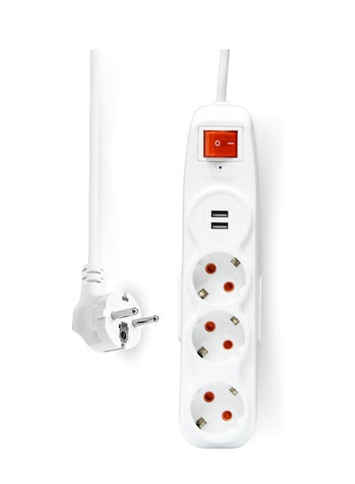 Buy ELSEWEDY Power Strip, 16 Ampere, Max 3600 Watt, Multi Power Plug Extension (3 Outlets With 2 USB and 3 Meter Cable) in Egypt