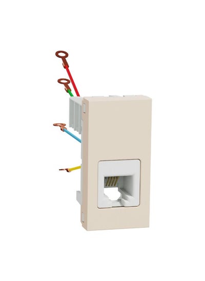 Buy Schneider Electric Telephone socket, New Unica, RJ12, 1 connector, 1 module, beige in Egypt