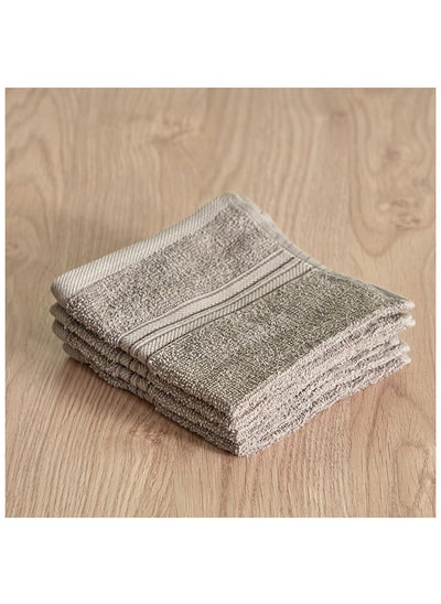 اشتري 4Piece Essential Carded Face Towel Set 30 x 30 cm في السعودية