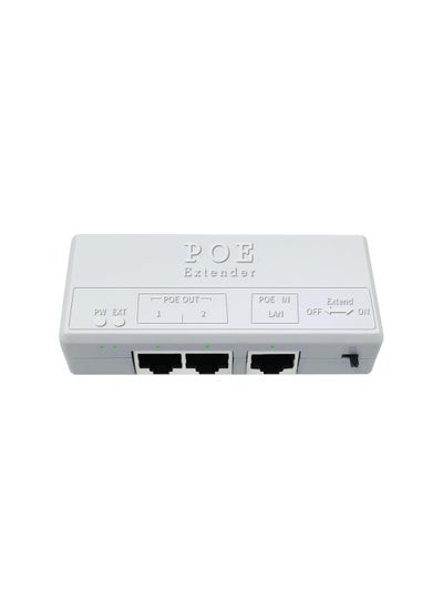 Buy Poe Extender, 1 in 2 Out PoE+ Repeater, 10/100Mbps, Extends 250m, 60W Comply with IEEE802.3af/at for PoE Switch/Injector and Security POE Camera Over Cat5/6 Cable, Auto-Sensing in UAE