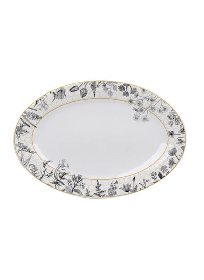 Buy Cucina Oval Platter 31x21.2x3cm - White in UAE