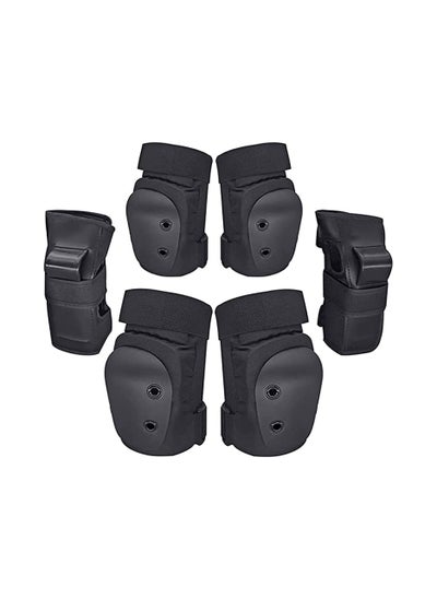 Buy 6pcs  Skating Protective Gear Cycling Protective Gear Elbow Knee Pads Wrist guard Cycling Skateboard Ice Skating Roller Protector Adult and Children Black in UAE