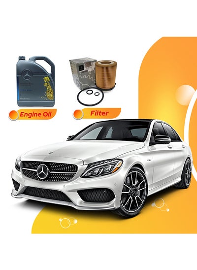 Buy C43 8 Liters 5W40 Mercedes Oil And Original Filter in UAE