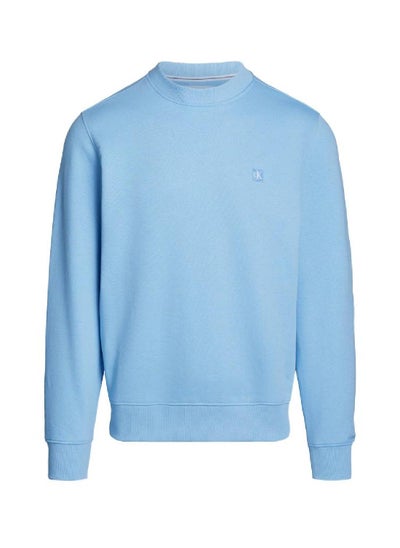 Buy Men's Cotton Terry Badge Sweatshirt -  cotton blend terry, Blue in Saudi Arabia