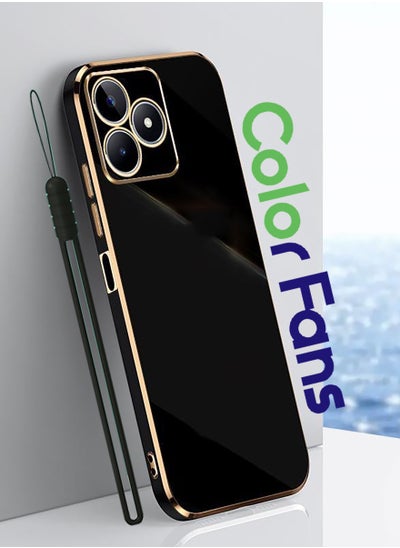 Buy Mobile Phone Case for Realme C53 Electroplated Protective Case Gold-Black in UAE