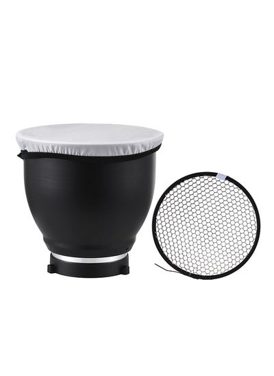 اشتري 7 Inch Bowens Mount Beauty Dish Standar Reflector Diffuser Lamp Shade Dish with 60°Honeycomb Grid & Diffuser Sock for Bowens Mount Studio Strobe Flash Light Speedlite في الامارات