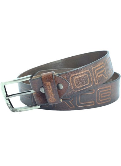 اشتري Force Genuine Leather Belt men Printed Mens belt Casual Belts for men 40MM HQFB-552 (Brown) by Milano Leather في الامارات