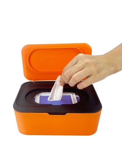 اشتري Wipes Dispenser With Silicone Non Slip Pad Large Capacity Baby Wipes Holders Case Keeps Wipes Fresh Wipes Container Dustproof Tissues Wipes Case With Lid في الامارات