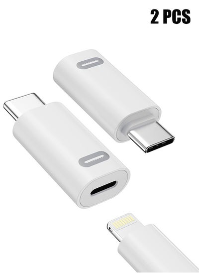 اشتري USB-C Male to Lightning Female Adapter USB Type C for iPhone 15/15 Pro/15 Pro Max/15 Plus, iPad Pro/Air, Support 35W PD Fast Charging & Transfer Data (2 Pack) في الامارات