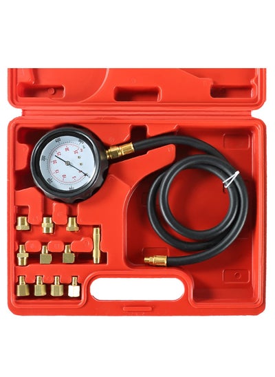 Buy Oil Pressure Tester Kit and Engine Compression Transmission Fluid Diagnostic Tester Tool Kit, Automotive 500 PSI (35 Bar) Gauge with Hose and Adapters in UAE