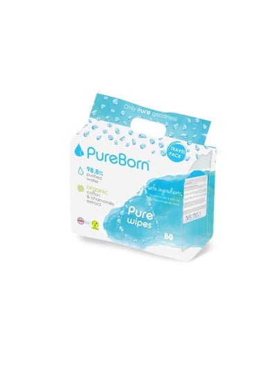 اشتري PureBorn Organic/Natural Cotton Pure Baby Water Wipes with Chamomile extract في الامارات