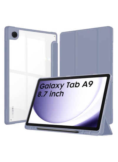 Buy Case for amsung Galaxy Tab A9 8.7 inch SM-X110 / SM-X115 , Hybrid Slim Case Cover Shockproof Cover with Clear Transparent Back Shell(Purple) in Egypt