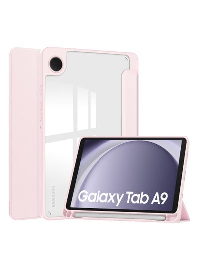 Buy Tablet Case for Samsung Galaxy Tab A9 8.7 inch 2023 Clear Transparent Hard PC Back Protective Tri-Fold Stand Slim Tablet Cover with Pencil Holder in Saudi Arabia