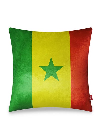 Buy World Cup 2022 Home Decor Velvet Cushion Cover Senegal Decorative Velvet Pillow Home Decor Wysada 45 x 45 CM in UAE