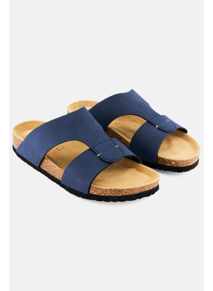 Buy Men Solid Slip On Cork Sandals, Navy in Saudi Arabia