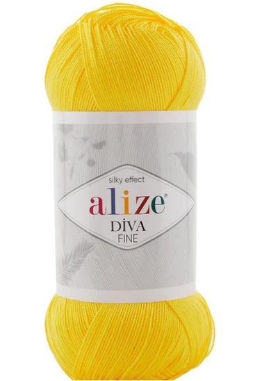 Buy Alize Diva Fine Silky Effect Crochet and Knitting Yarn 1PC | Very Thin Yarn (Color no. 110) in UAE