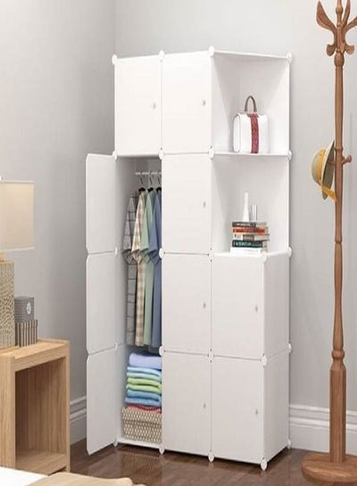 Buy Wardrobes Bedroom Home Furniture Resin Wardrobe Assembly Closet Clothes Storage Rack 111 x 47 x 147 cm in UAE