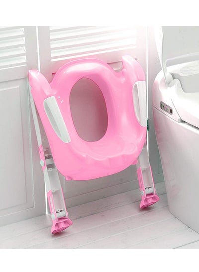 Buy Portable Folding Trainer Toilet Potty Training Ladder Chair For Kids - Pink in Saudi Arabia