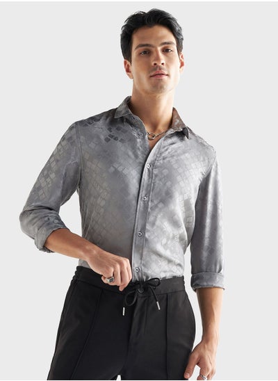 اشتري Textured Regular Fit Shirt في الامارات