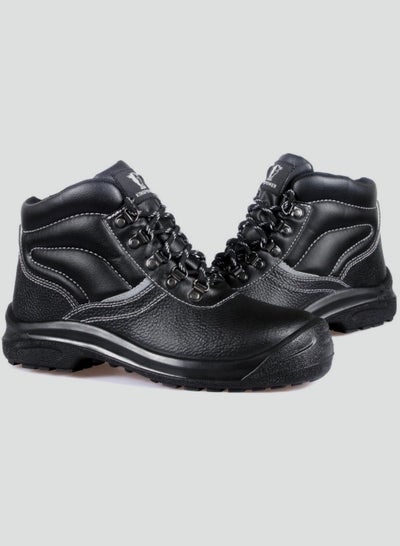 Buy Steel Toe Boots for Men Work Boots Industrial Construction Non-Slip Water Proof Leather Shoes High Top Anti-Puncture Safety Boots Breathable Comfortable Size:UK 5.5(BLACK) in UAE