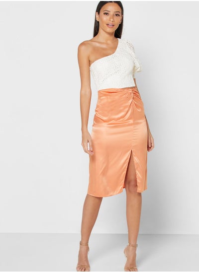 Buy Twisted Front Waist Midi Skirt in Saudi Arabia