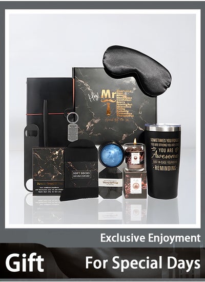 Buy Gift Baskets for Men - Birthday Gift Box Set Contains 12 Items Inspirational Gifts Relaxing Spa Treatment Packages for Men Friendship Friend Gifts for Men in UAE