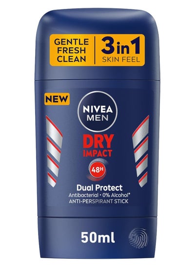 Buy NIVEA MEN Antiperspirant Stick for Men, 48h Protection, Dry Impact, 50ml in UAE