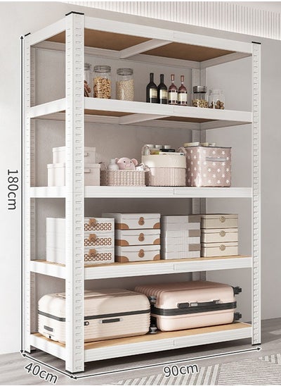 Buy 5 Tier Standing Storage Rack Shelf Unit  for Kitchen Garage Home Closet Office Heavy Duty Shelves in UAE