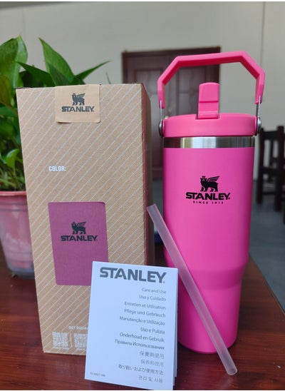 Buy Stanley Stainless Steel Tumbler - Vacuum Insulated Water Bottle for Home, Office or Car Reusable Cup with Straw Leak Resistant , 30oz Rose Pink in UAE