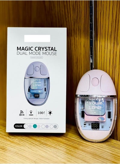 Buy Bluetooth 2.4G Wireless Mouse Silent Type C Rechargeable DPI 1200 Ergonomic Computer Universal Game Office Crystal Clear Bluetooth Mouse in UAE