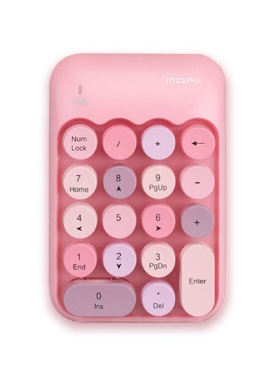 Buy Wireless Numeric Keyboard Pink/White in Saudi Arabia