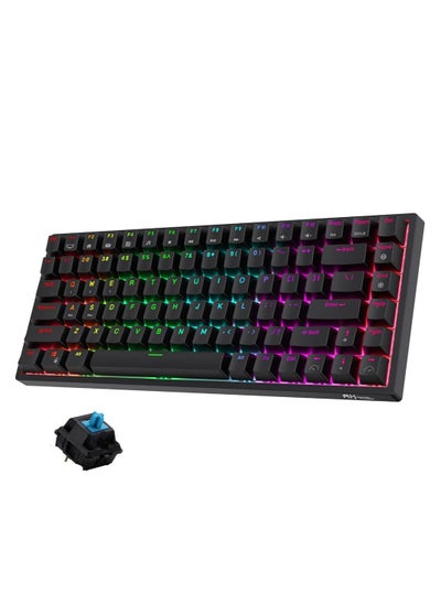 Buy RK84 Wireless Bluetooth/2.4Ghz 80% RGB Mechanical Gaming Keyboard, Three Modes Connectable Keyboard with Hot-Swappable Tactile Blue Switch in UAE