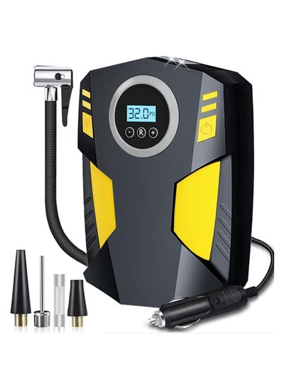 اشتري Digital Car Tyre Inflator Air Compressor with Auto Stop and LED Light 12V Fast Portable Air Pump for Car Bicycle Motorcycle Ball Air Mattress في السعودية