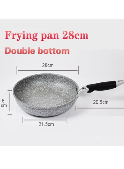 اشتري Smart Wok Pan With Marble Coating, Aluminium Fry Pan With Heat-resistant Handle,  Steak Cooking Gas Stove Skillet Cookware Tool For Kitchen Set, (Frying Pan 28cm) في السعودية
