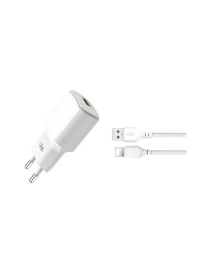 Buy XO L73 Wall Charger 2.4A With Lightning Cable - White in Egypt