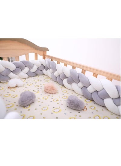 Buy 4 Shares Braided Cot Bumper Cushion Soft Knot Pillow Cot, Braided Pillows Knotted Cot Bumper 2m in UAE