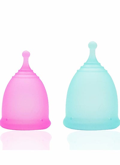 اشتري Soft Menstrual Cup Super Soft and Flexible, Reusable Silicone Foldable Sterilizing Cup, Wear for 12 Hours, Easy to Clean Tampon and Pad Alternative1 Small and 1 Large في السعودية