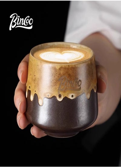 Buy Bincoo 200ml Vintage Ceramic Coffee Cup – Unique Glaze Design with Matte Finish in UAE