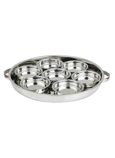 Buy Round Stainless Steel Breakfast Tray, 8 Pieces in Saudi Arabia
