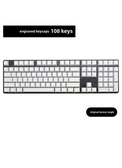 Buy White PBT XDA Keycap Set 108pcs Cherry Profile CHERRY Original Height-White No Engraving-Not Keyboard in Saudi Arabia