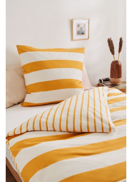 Buy Flannelette Duvet Set 135 x 200 cm, White/Yellow in UAE