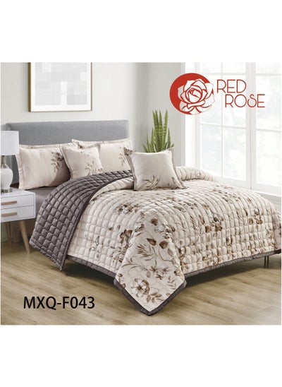 Buy Comforter set for two people 6piece bedspread, polyester 240 by 220cm in Saudi Arabia