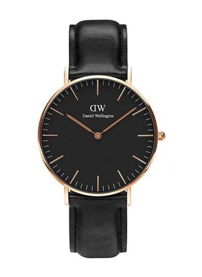 Buy Classic Black Watches with Italian Black Leather Strap for mens- 40mm in Saudi Arabia